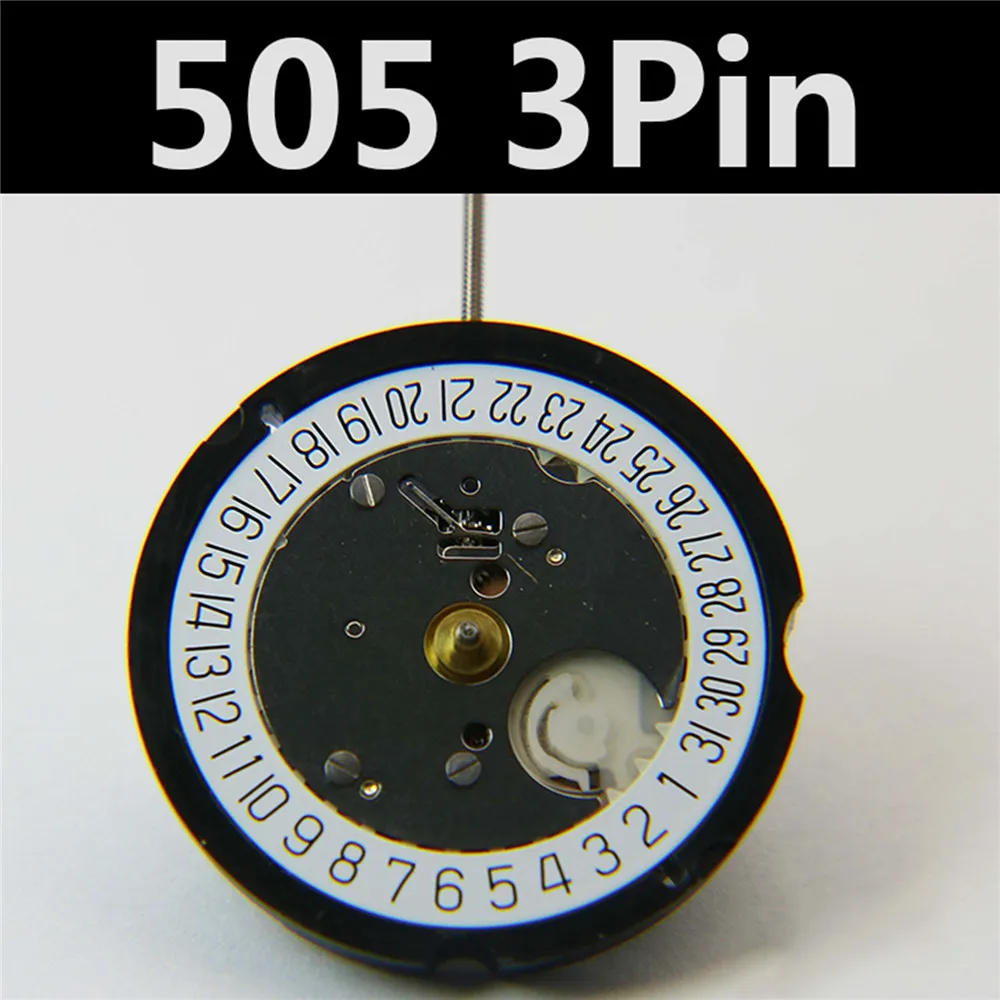 3 Pin кварцевый механизм для Ronda 505 для ремонта часов аксессуары даты на 3' даты на 6' с Батарея& регулировать вынос руля - Цвет: date at 6