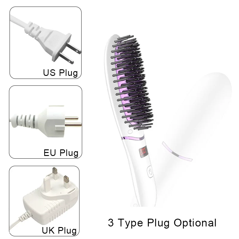 Профессиональная электронная ионная расческа для волос 110 ℃ 220 В/в светодиодный выпрямитель для волос с цифровым дисплеем