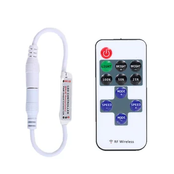 

Led Remote Controller 1pc Mini RF Wireless Led Dimmer Controller For Single Color Light Strip SMD5050/3528/5730/5630/3014/2835