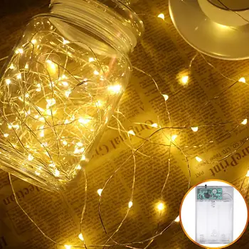 

LED String light Silver Wire Fairy warm white Garland Home Christmas Wedding Party Decoration Powered by Battery batter USB 2M