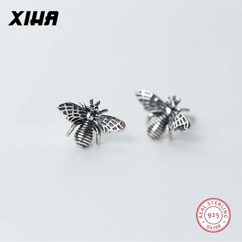 Античные тайские серебряные медовые серьга «пчела» 925 пробы серебряные серьги-гвоздики для женщин девушек корейские маленькие серьги антиаллергенные ювелирные изделия