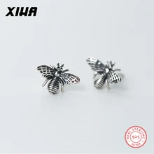 Античные тайские серебряные медовые серьга «пчела» 925 пробы серебряные серьги-гвоздики для женщин девушек корейские маленькие серьги антиаллергенные ювелирные изделия