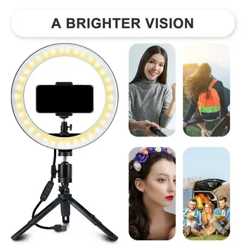 

New Fashion Profession 10" LED Light Ring Light Tripod Stand Holder Remote For Live Stream Selfie Youtube Photo Lighting Tools