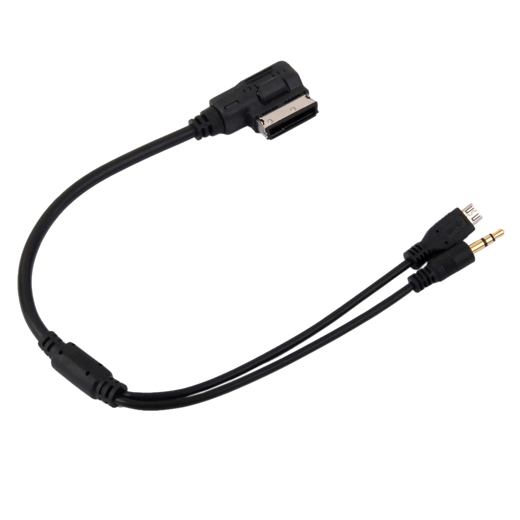 AMI MDI To Stereo 3.5mm Audio&Micro USB Aux Adapter Cable For Car Audi
