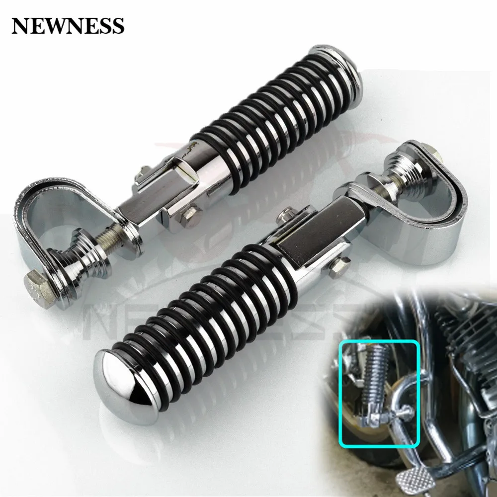 Motorcycle Footrests 1" 25.4MM Highway Engine Crash Bar Guard Foot Pegs Clamp Rest Rubber For Harley Chopper Bobber Custom