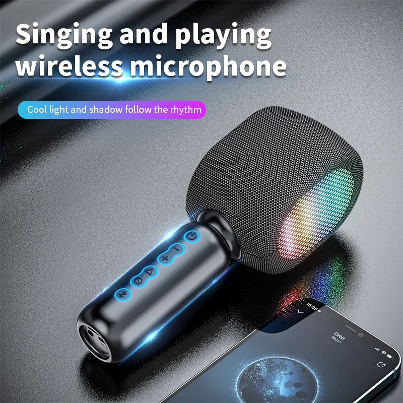 Microphone Karaoke sans fil Bluetooth Mobilephone condenseur Magic  Microphone avec le chant KTV de lumière à LED - Chine Le micro Bluetooth et  Karaoké prix