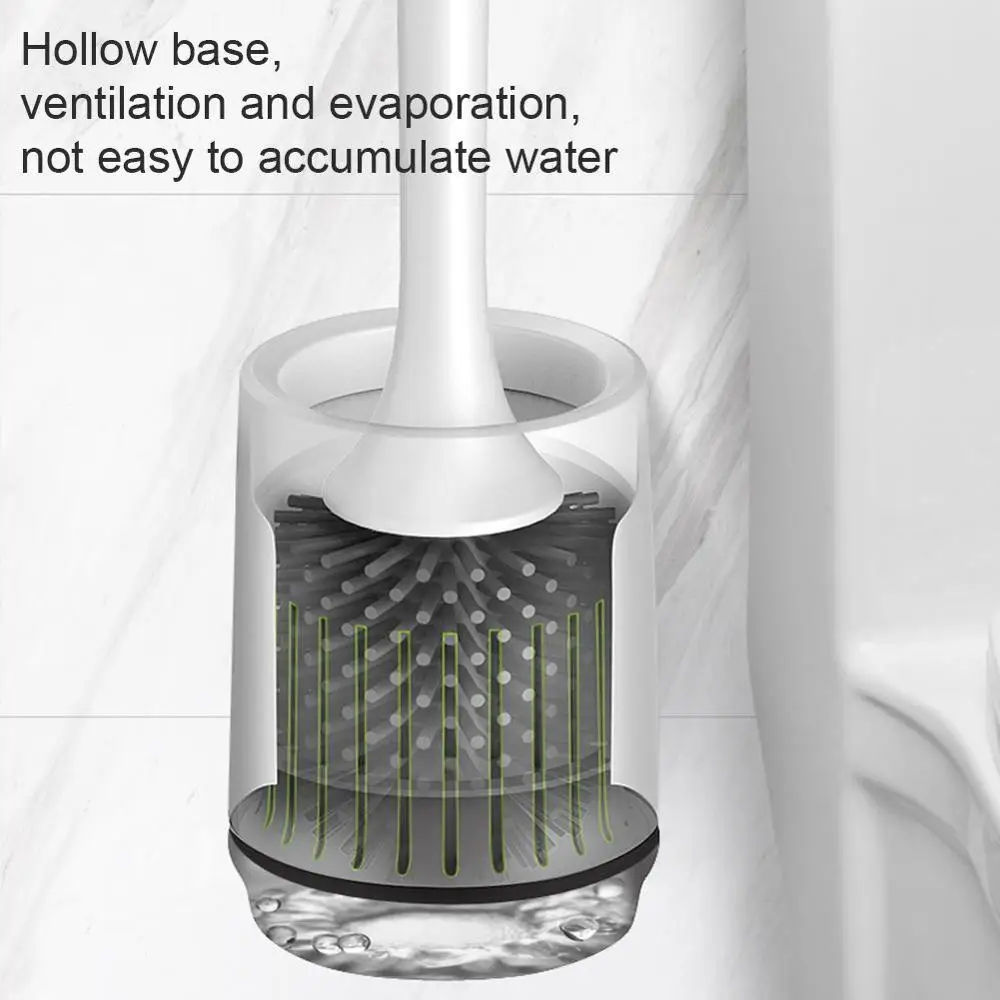 buy Silicone Toilet Brush With Soft Bristle, Bathroom Toilet Bowl Brush And Holder Set, Constructed Of Durable ThermoPlastic Rubber
