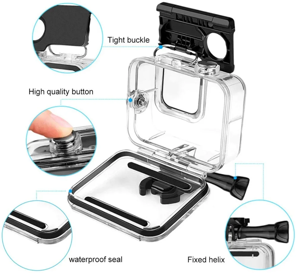 Водонепроницаемый чехол для Gopro Hero 8 черный, подводный корпус 60 м с кронштейном аксессуары для экшн-камеры Gopro Hero 8