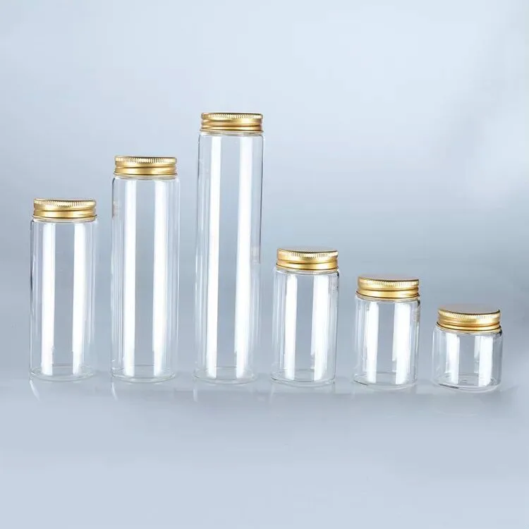 25/50X 47*50mm 50ml 유리병 2색 캡 주방 유리 용기 스낵 설탕 보관 용기 병 주방용품
