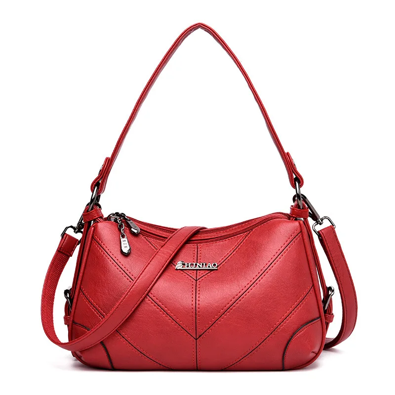 

2019 New Style Soft Leather Portable Shoulder Bag Shoulder Bag Women's Simple Middle-aged WOMEN'S Bag Mommy Bag Fashion Casual K