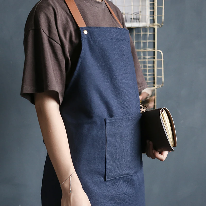 2020 New Canvas Hairdresser Smock Beauty Salon Aprons For Women Pet Groomers SPA Salon Uniforms Protective Custom Logo Firm Name