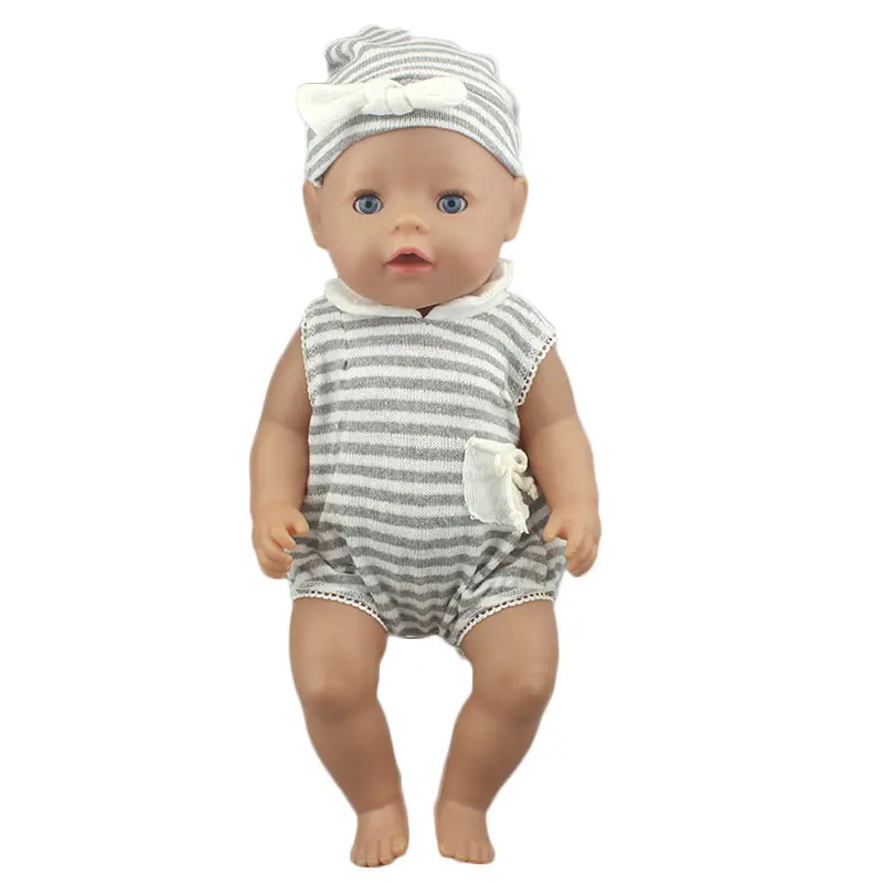 New Lovely Doll Jump Suits Fit For 43cm Baby Doll 17 Inch Reborn Baby Clothes for doll clothes barbie doll clothes doll clothes accessories