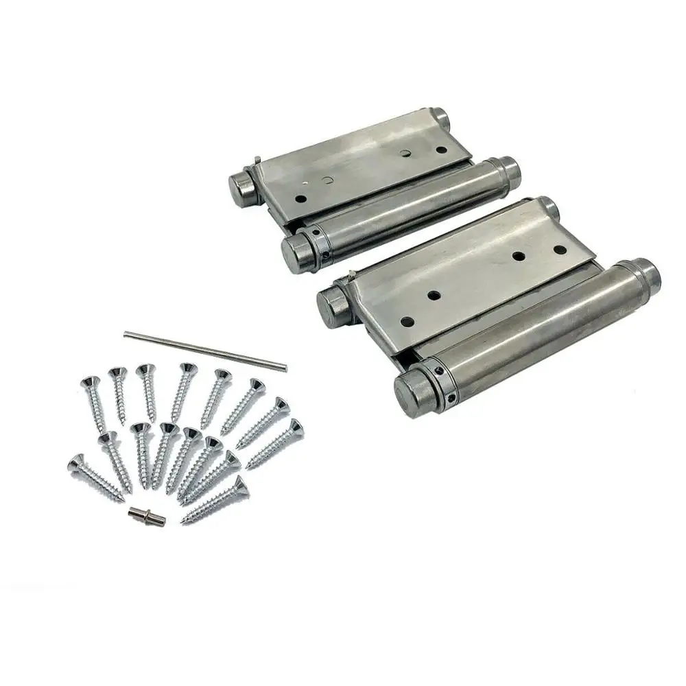 A Pair 3/" Adjustable Double Action Spring Hinge Saloon Cafe Swing Door w Screws