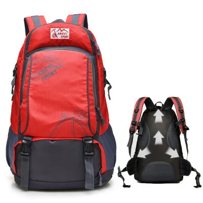 KUBUG 40L большая уличная бейсболка для езды и походов, рюкзак для кемпинга, дорожная сумка для мужчин и женщин, Водонепроницаемый Спортивный Рюкзак Студенческая сумка - Цвет: Classic Red