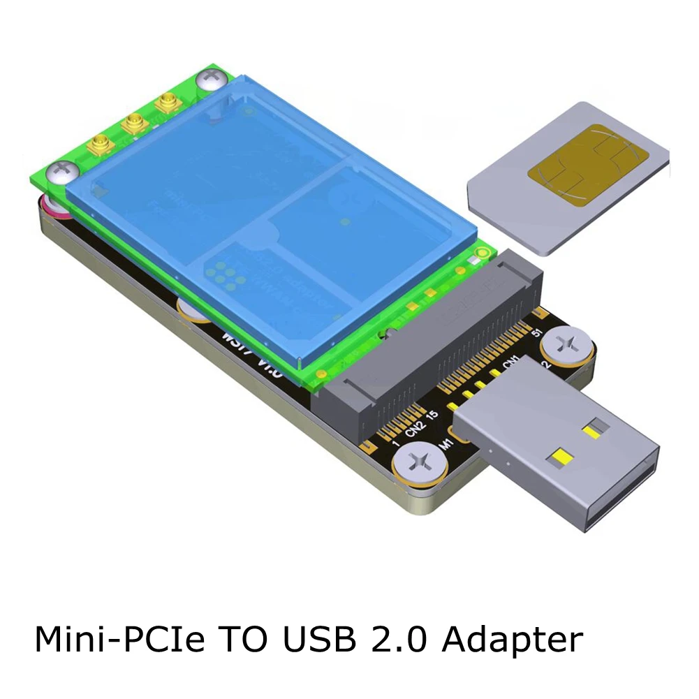 

USB 2,0 для MPCIe Mini PCI-E 3G 4G 5G LTE WWAN беспроводной модуль EC20 адаптер карты Mini-PCIe со стандартным слотом для двух SIM-карт