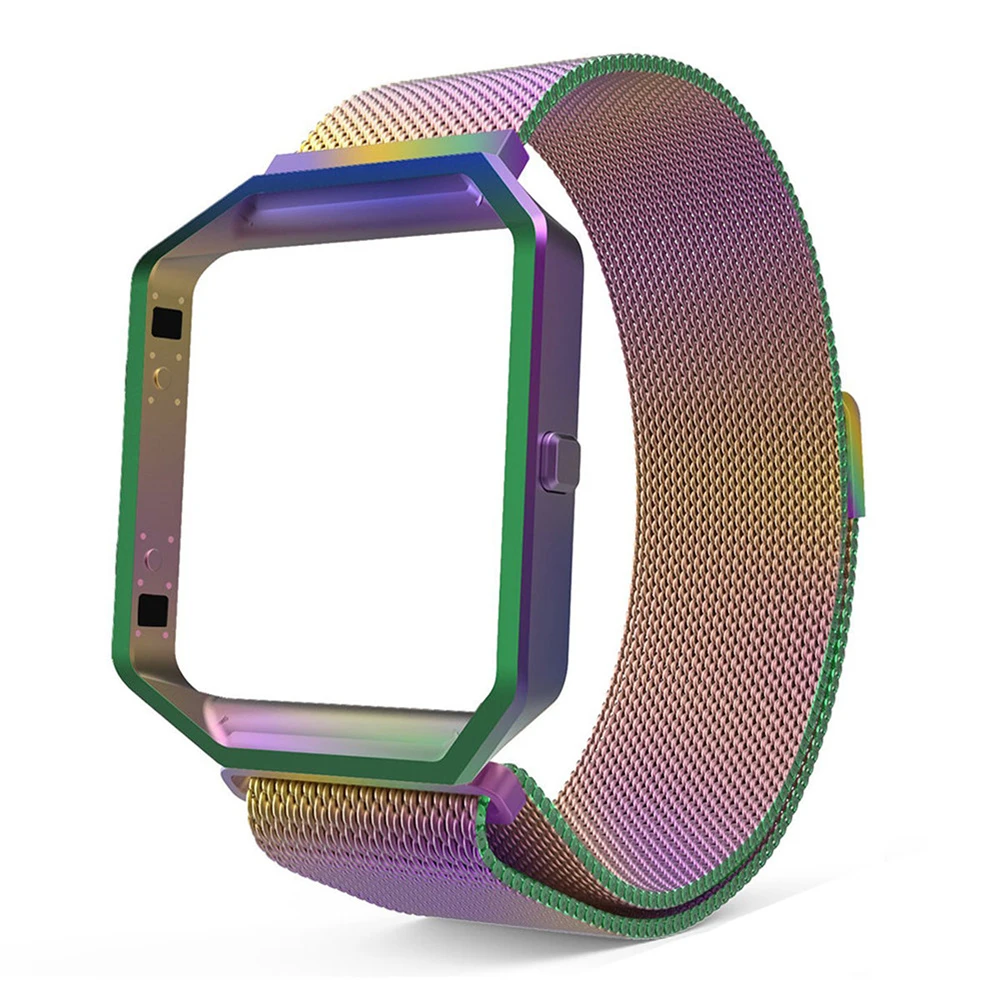 Color KNS-7 ремешок из нержавеющей стали ремешок для Fitbit Blaze трекер w/рамка Большая замена Мужские t Band аксессуары для женщин мужчин - Цвет: Color