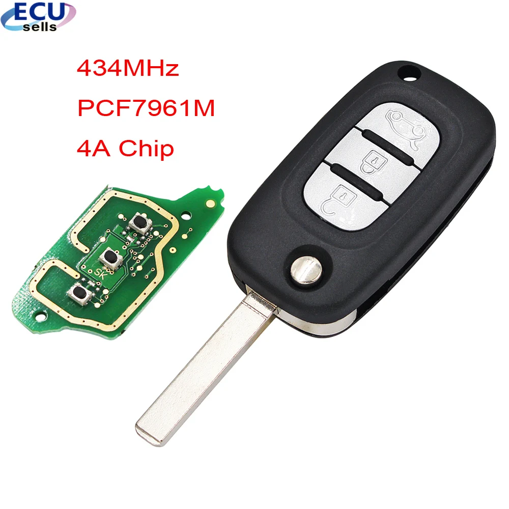 Car Remote Key Car Key 2B / 3B Flip Remote Key 433MHz PCF7961M 4A For Lada Granta Kalina Priora Vesta X-RAY 2015 -