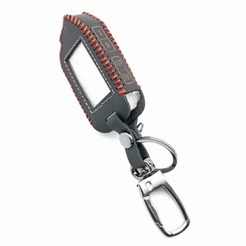 

2-Way 100% Leather Key Case Cover For Sher-khan Mobicar A Mobicar B Safety In Two Senses Car Alarm System Russian Version Fob