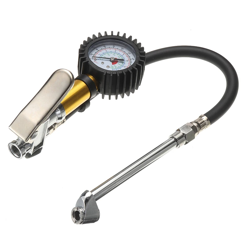 Air Pressure Gauge Car Motorbike Tire Compressor Inflator Monitor Shut Off valve 