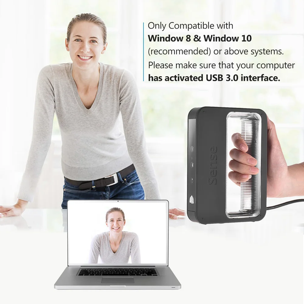 3D системы Sense 2 ручной 3D сканер Высокая точность USB подключение для дизайна исследования ремесел обработки сканирующих элементов и человека