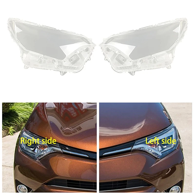 for Toyota RAV4 2016 2018 Headlight Shell Lamp Shade Transparent Lens