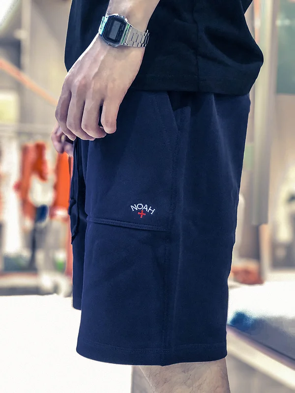 2019ss лучшую версию крест вышивка логотипа Для женщин Для мужчин Рубашки домашние в стиле хип-хоп Уличная Noah синие шорты с карманами; брюки на лето