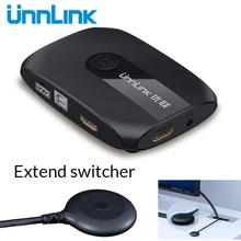Unnlink 2 4 portas interruptor kvm com extensor 4k 1080p usb2.0 compartilhamento do monitor impressora teclado mouse para 2 4 computador portátil
