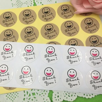 

500pcs smile face thank you packing paper sticker cake/chocolate welcome be grateful 3cm seal self adhesive labels card