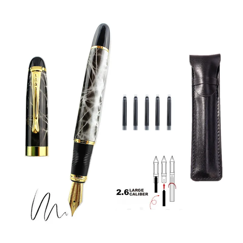 

New Metal 450Fountain Pen Vintage 0.5/1.0MM Nib Writing Office Business Gift Pen