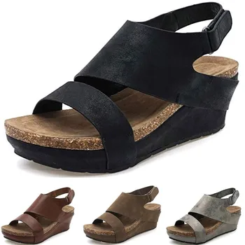 

Women Sandles Stylish Comfortable Platformed Wedges Open Toe Adjustable Ankle Roman Sexy Female Summer Sandals Shoes T9#
