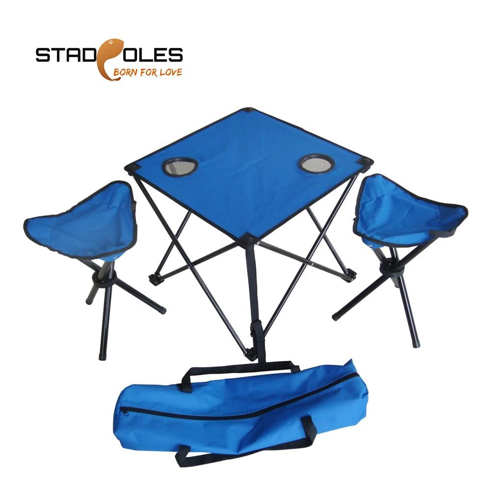 

2 Person Folding Table and Chairs Set Camping Furnitures Portable Lightweight Folding Camp Table And Stools For Travel Picnic