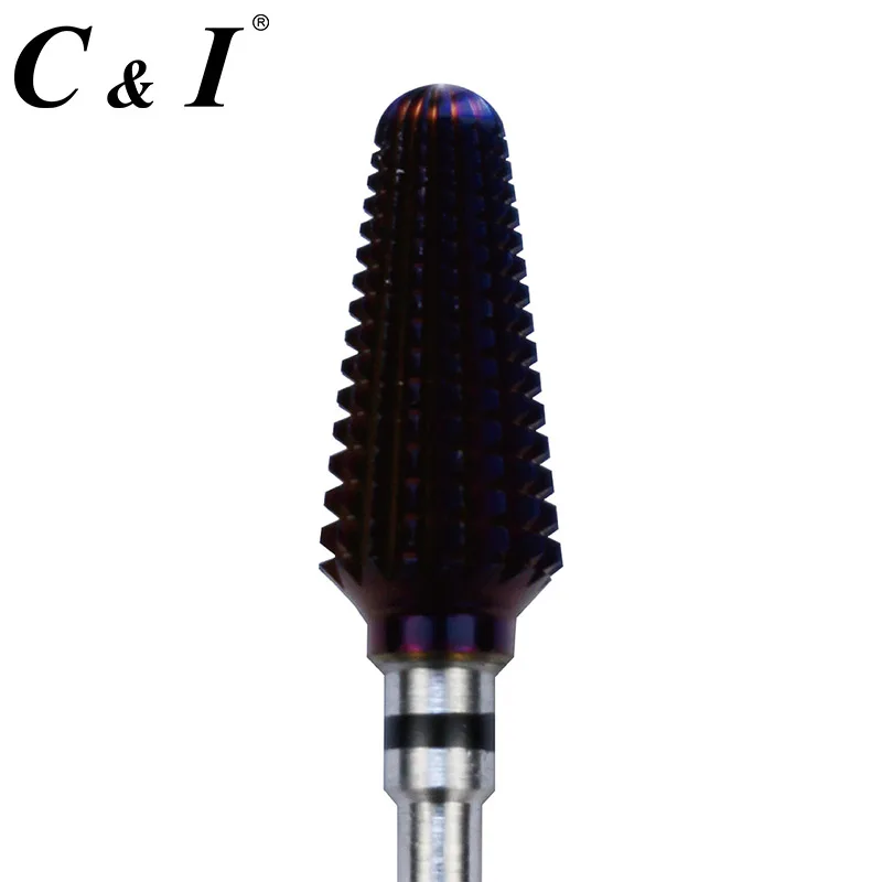 С фиолетовым покрытием конический Торнадо ногтей сверло для электрического маникюрного станка, размер Экстра грубая-XC