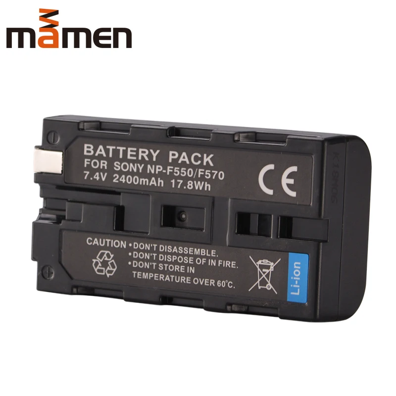 

Mamen Full Decording NP-F550 NP F550 NP F570 2400mAh Camera Li Battery Pack For Sony NP F330 F530 RV100 RV200 CCD SC5 SC55 SC55E