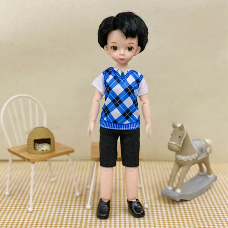 30CM Cool Boy Bjd Doll 18 Movable Joints Dolls With Sport Witer Suit Make up DIY Bjd Doll With Glass Gifts For Children BJD Toy 13