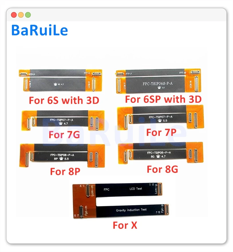 BaRuiLe ЖК-дисплей гибкий кабель для тестера для iPhone 5 5S 5C SE 4 4S 6 6S 7 8 Plus X XS max XR сенсорный экран 3D тест удлиненная лента
