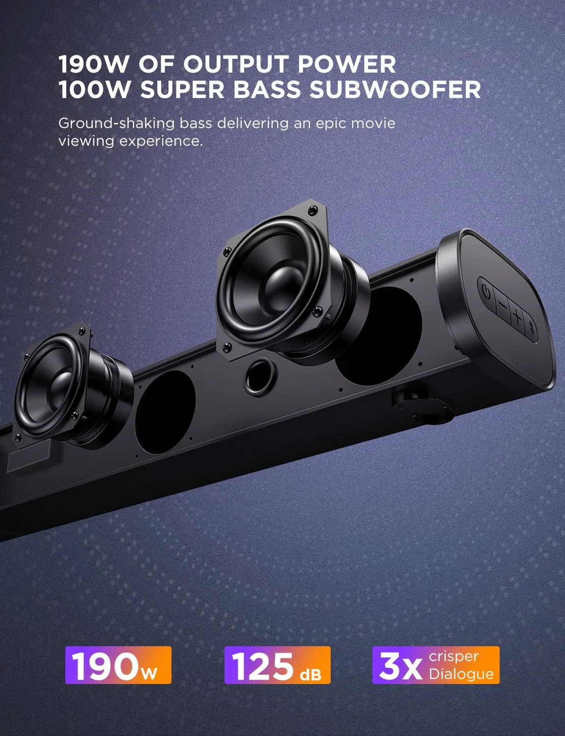 US $99.99 BOMAKER 190W 2.1 TV Soundbar Home Theater Sound System Bluetooth Speakers Sound Bar Subwoofer Support Optical AUX HDMI Speaker