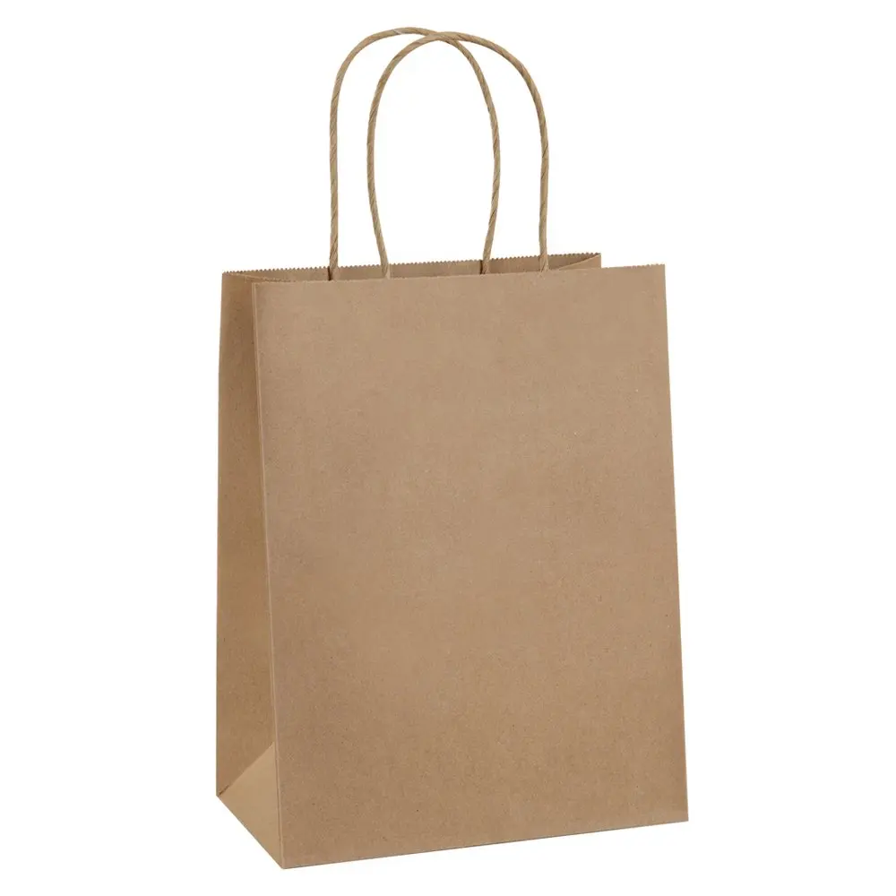 

100pcs Customized Kraft Gift Packaging Bags with Handles Baby Shower Party Decoration Birthday Wedding Favors for Guests