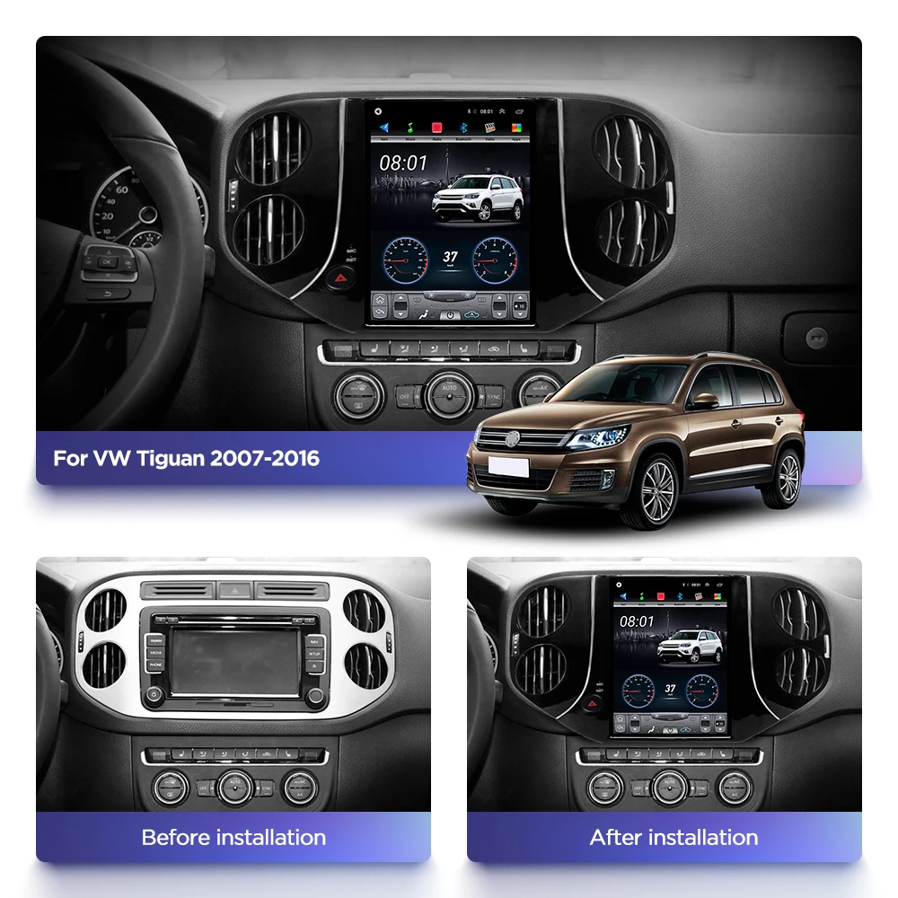 Автомагнитола мультимедийный навигатор видеоплеер для VW Tiguan 2007 2016 Tesla style