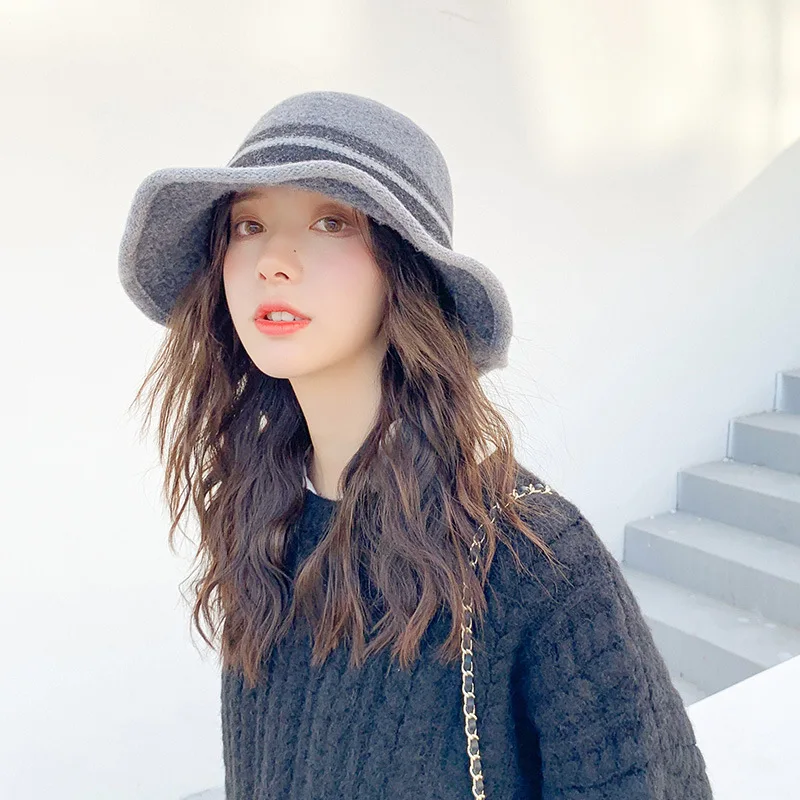 Big Brime Bucket Hat Panama Women Men Winter Sun Hat For Girl Fashion Outdoor Hip Hop Cap Men Panama Keep warm