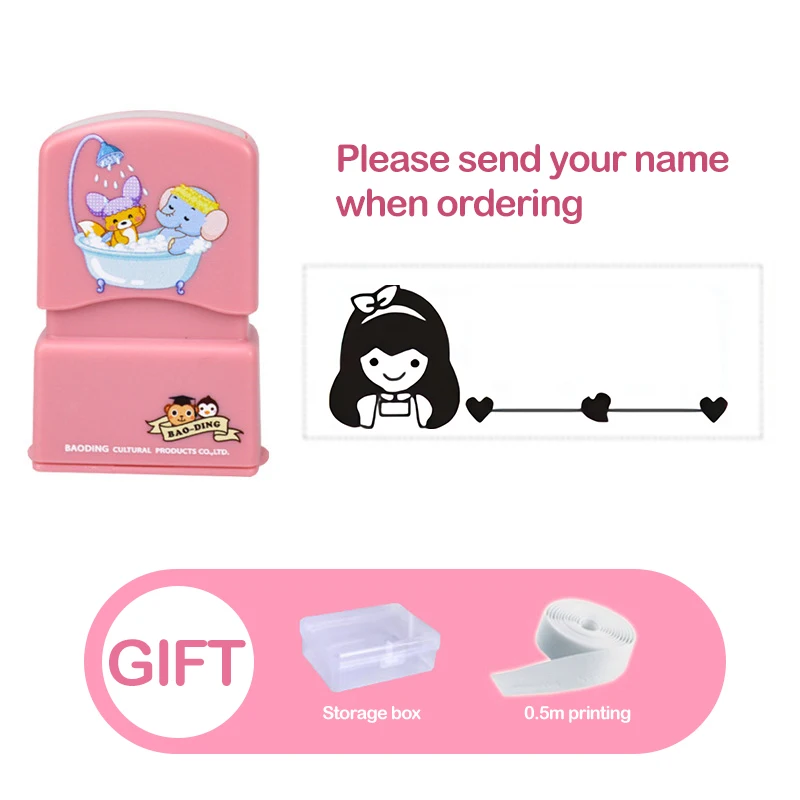 Custom Name Stamp Waterproof Non-fading Seal Custom Signature Ink Pad Sealing Stamp Print for Clothes Bags Kindergarten Name 