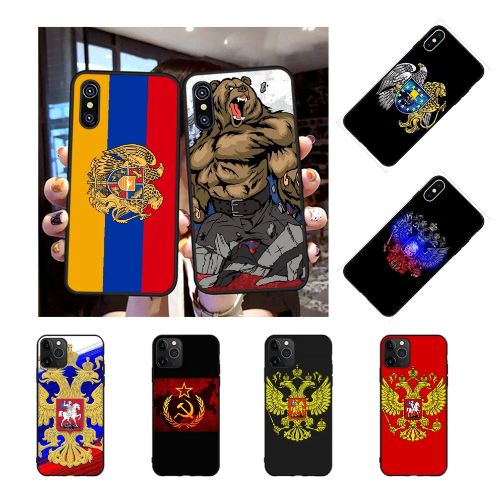NBDRUICAI чехол для телефона с российским флагом и гербом iPhone 11 pro XS MAX 8 7 6 6S Plus X 5S SE XR