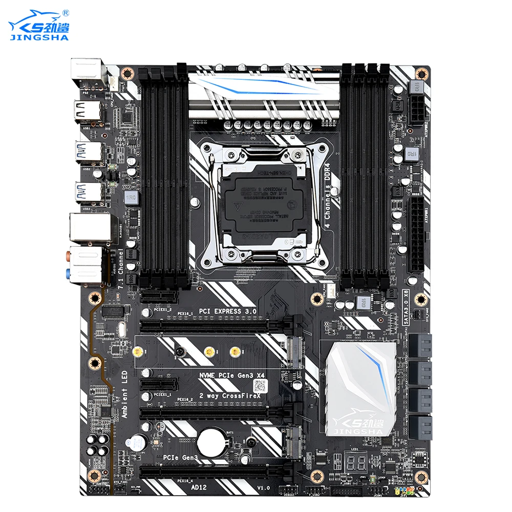 Материнская плата x99 lga2011 v3 JINGSHA DDR4 4 Channel 256GB RAM M.2 SSD SATA3.0 USB3.0 PCIe 16X для E5