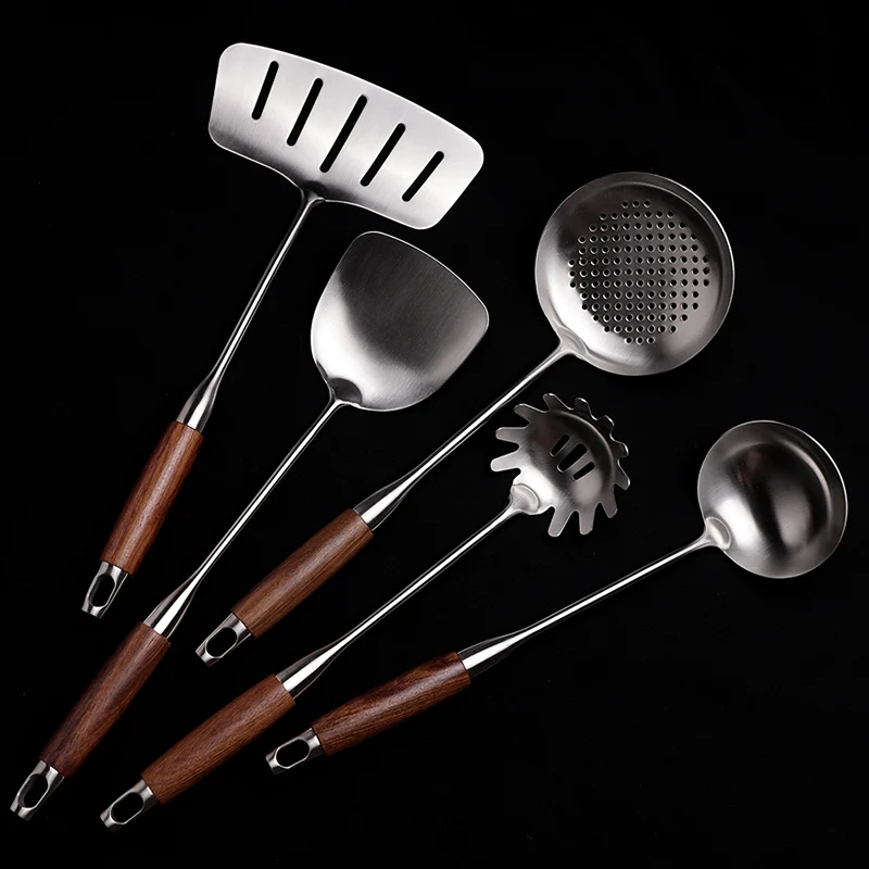 Kitchen Utensils Turner Soup Ladle Slotted Turner Slotted Spoon Pasta Server 304 Stainless Steel