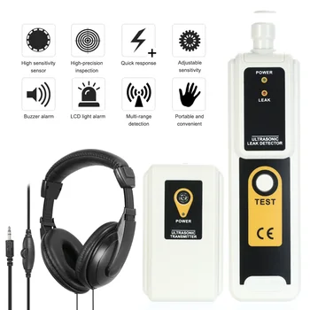 

Leak Detection Tools Ultrasonic Leak Detector&Transmitter with Headphone Kit for Pipeline/tire/Refrigeration Seal LED Indication