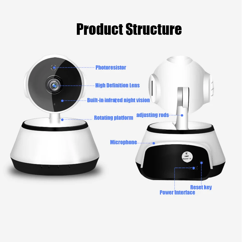 Wireless Smart WiFi Camera Home Security IP Camera WI-FI Audio Record Surveillance Baby Monitor HD Mini CCTV Camera