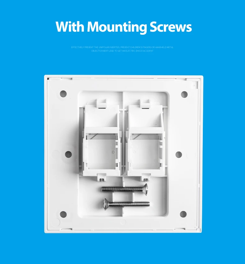 Upgrade Your Connectivity: Dual Port Wall Plate for RJ11, RJ12, RJ45 Keystone Jacks - 86x86mm Description Image.This Product Can Be Found With The Tag Names Computer Cables Connecting, Computer Peripherals, PC Hardware Cables Adapters, Single port