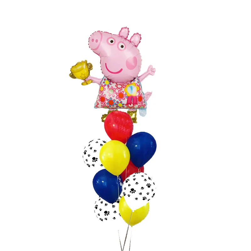 11 шт. фольгированные шары Свинка Пеппа Детские вечерние украшения на день рождения Детские балоны мальчик девочка душ гелий точка латексные воздушные шарики, детские игрушки