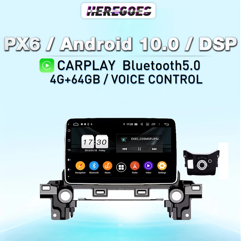 Автомобильный DVD-плеер Carplay 720P PX6 9 &quotDSP Android 11 0 для Mazda ATENZA CX-5 CX5 2016-2019 Авторадио 64 Гб
