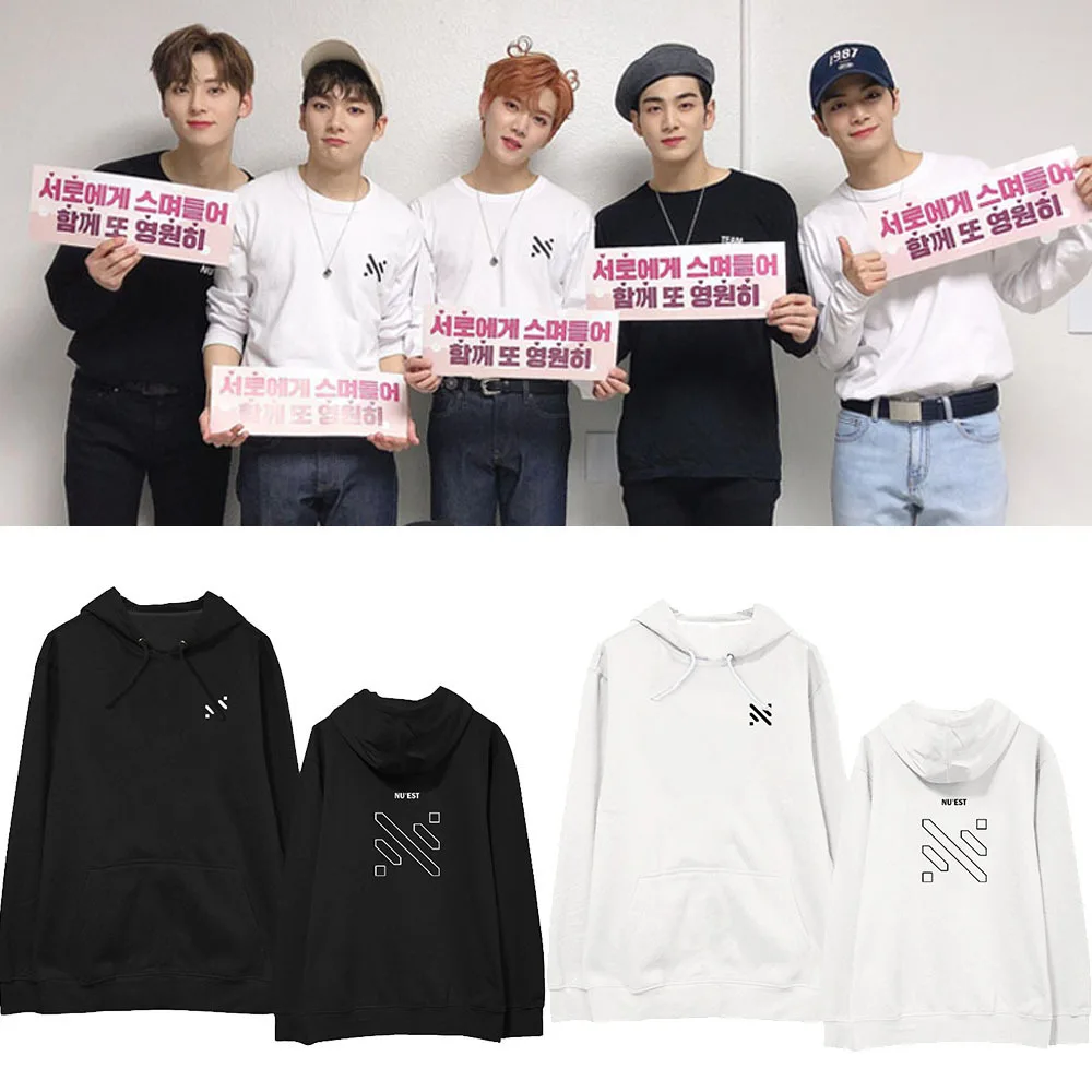 NUEST толстовки kpop Одежда harajuku розовый Свитшот хлопковое повседневное пальто с