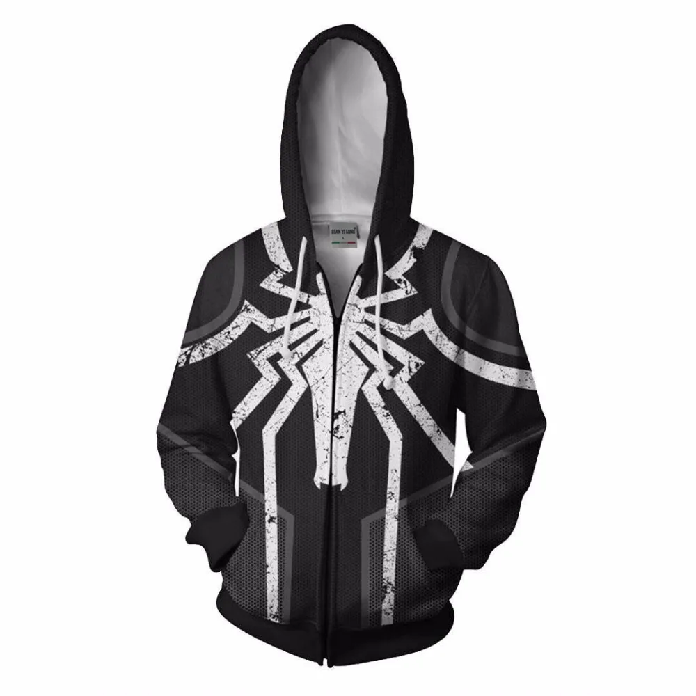 Супер герой фильмы Venoms пауки аниме косплей для мужчин и женщин 3D принты кардиган на молнии с капюшоном спортивная куртка Хэллоуин толстовки - Цвет: IW070